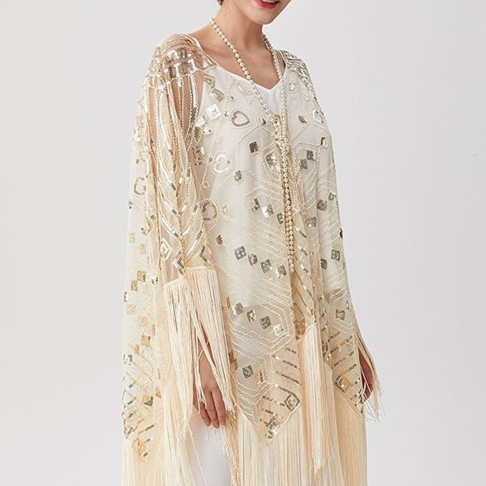Sequin Beaded Shawl Wrap